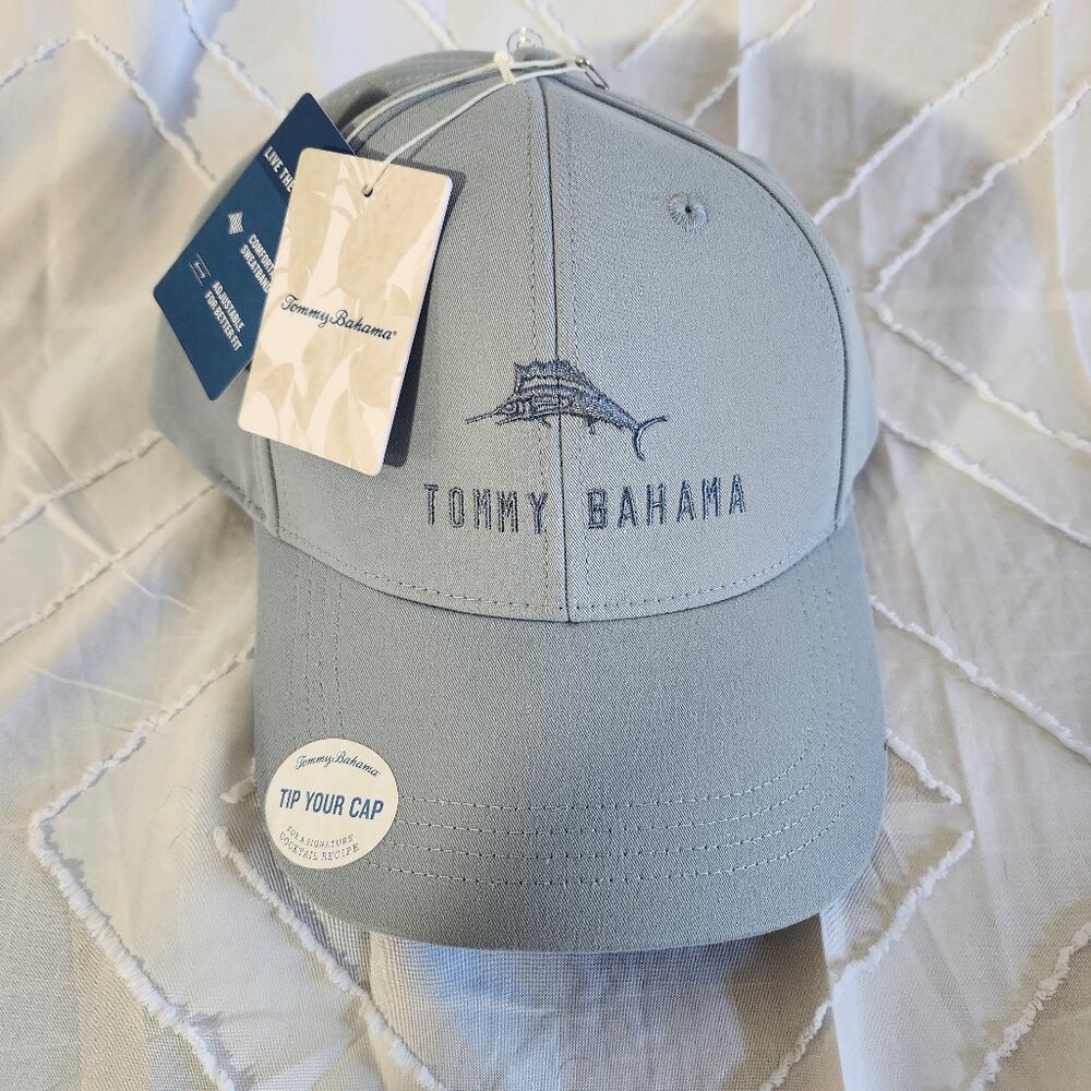 NWT Tommy Bahama Mens Logo OS Light Blue "Tip Your Cap"